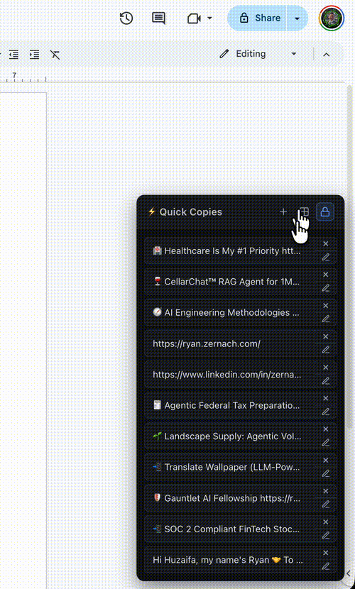 Copy Shortcuts extension creating many local phrases
